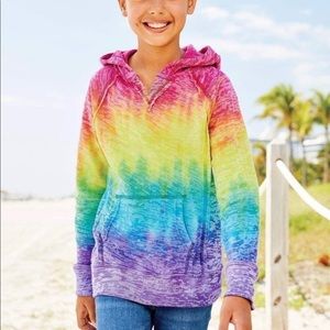Kids rainbow tie dye hoodie